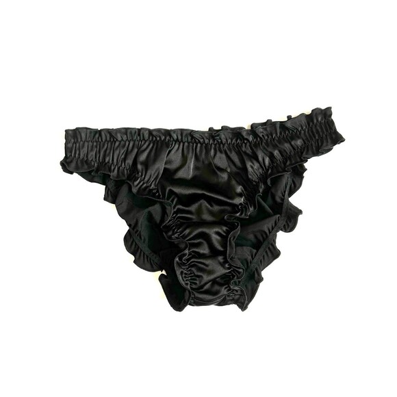 I.D. Sarrieri Ruffle Silk Black Brief Size Large New With Tags Luxury Lingerie - Picture 3 of 7